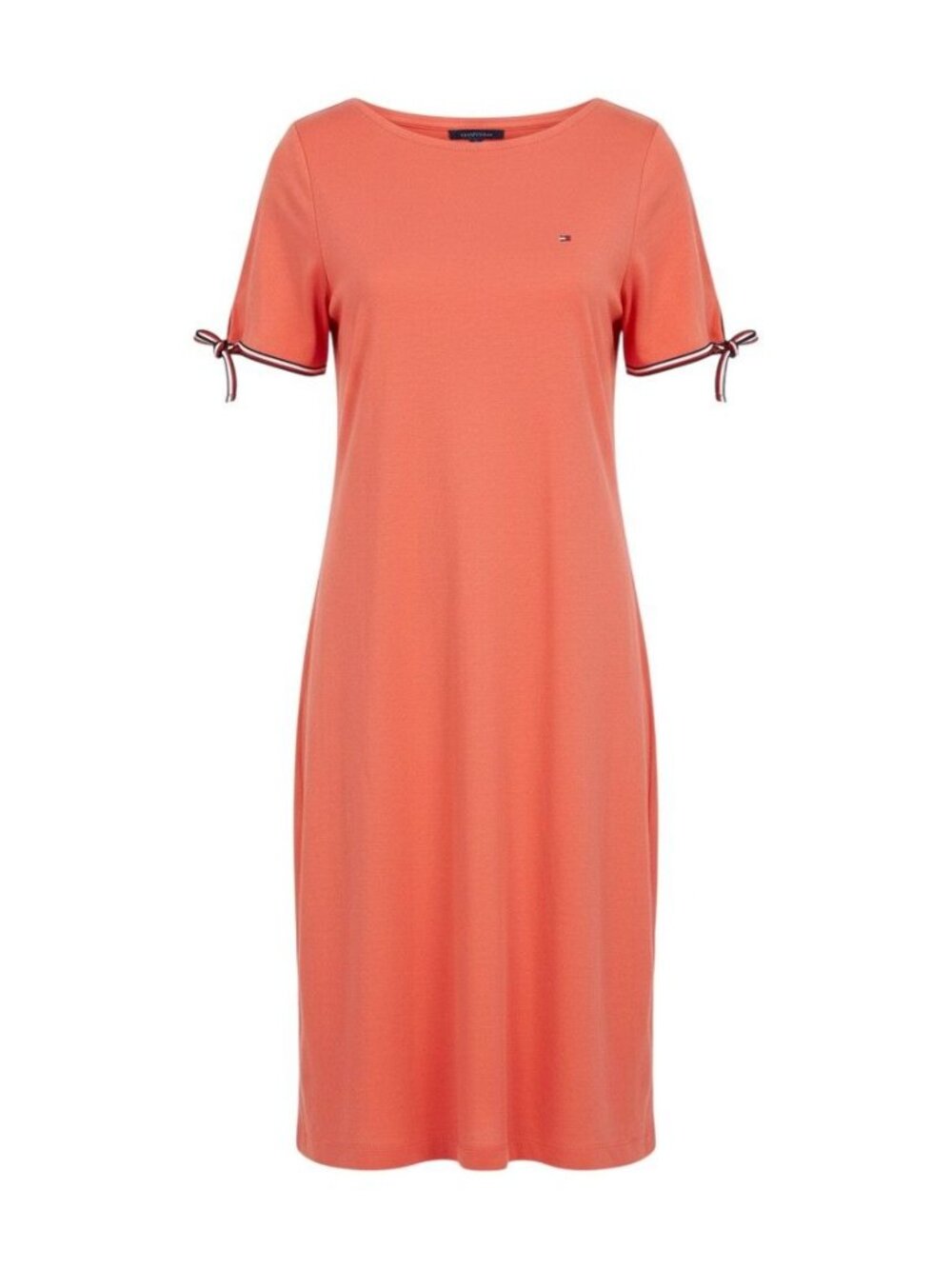 Tommy Hilfiger Coral Short Sleeve Tie-Cuff Womens Dress M